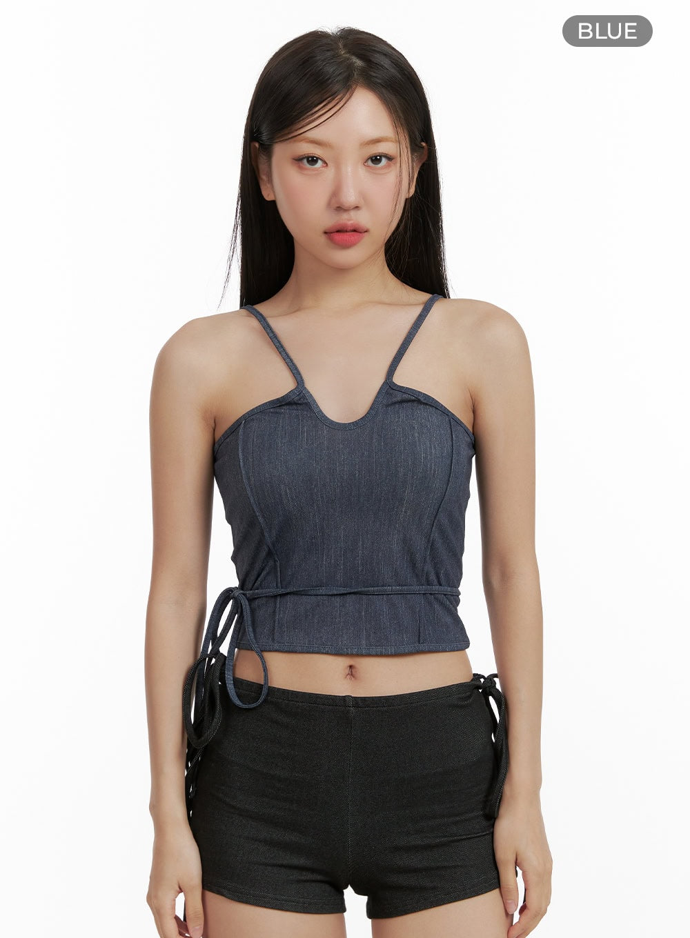 Halter Strap Denim Tank Top CU407