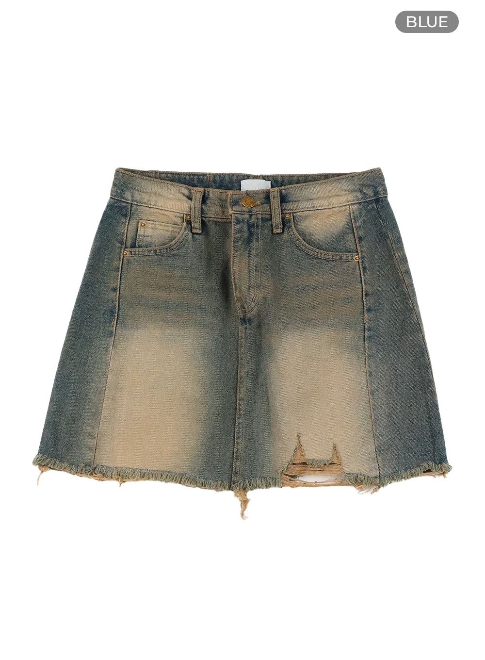 Vintage Destroyed Hem Mini Skirt CA418