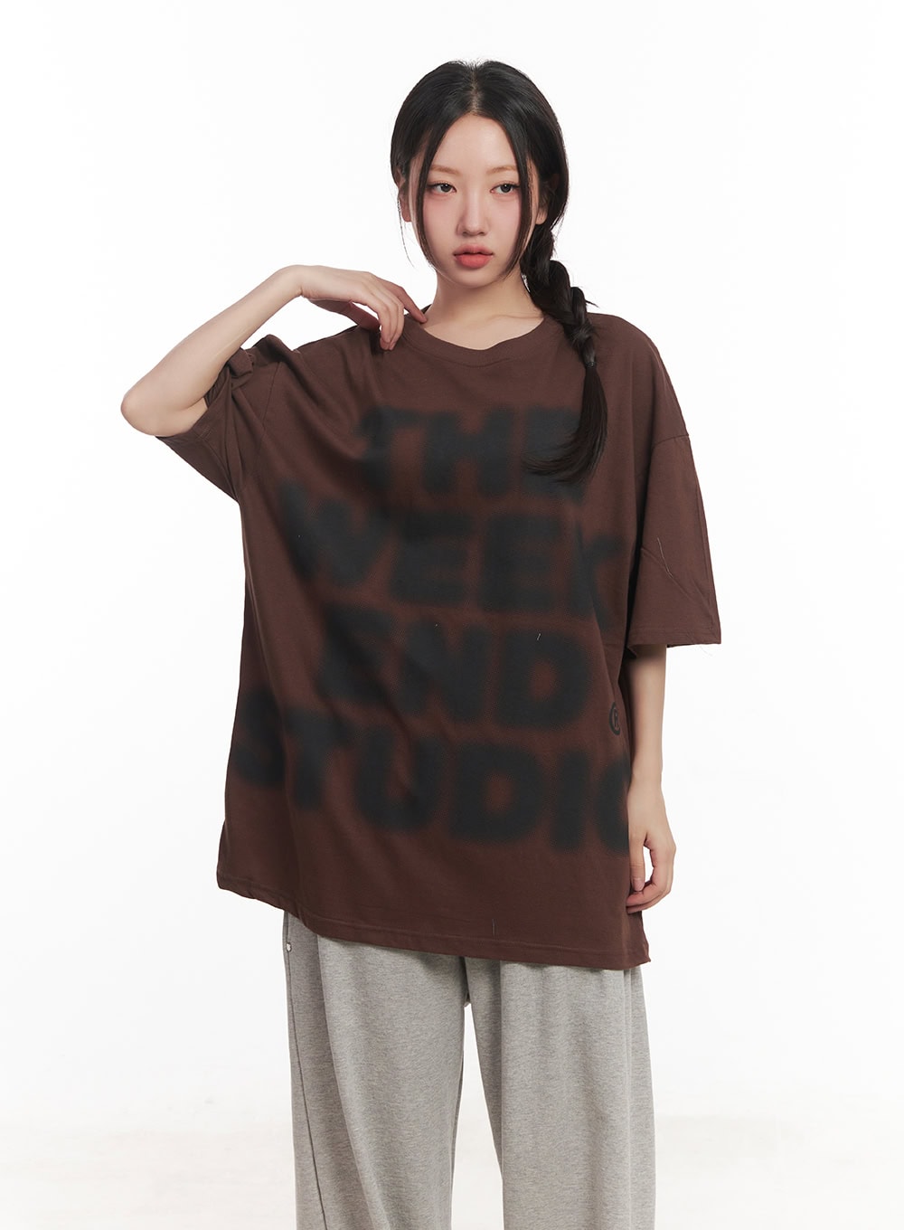Blur Graphic Oversize T-Shirt CA529