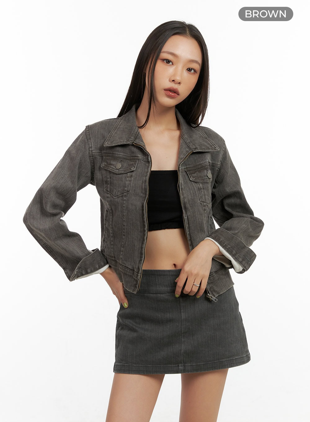 Zip Pocket Washed Slim-Fit Jacket CO424