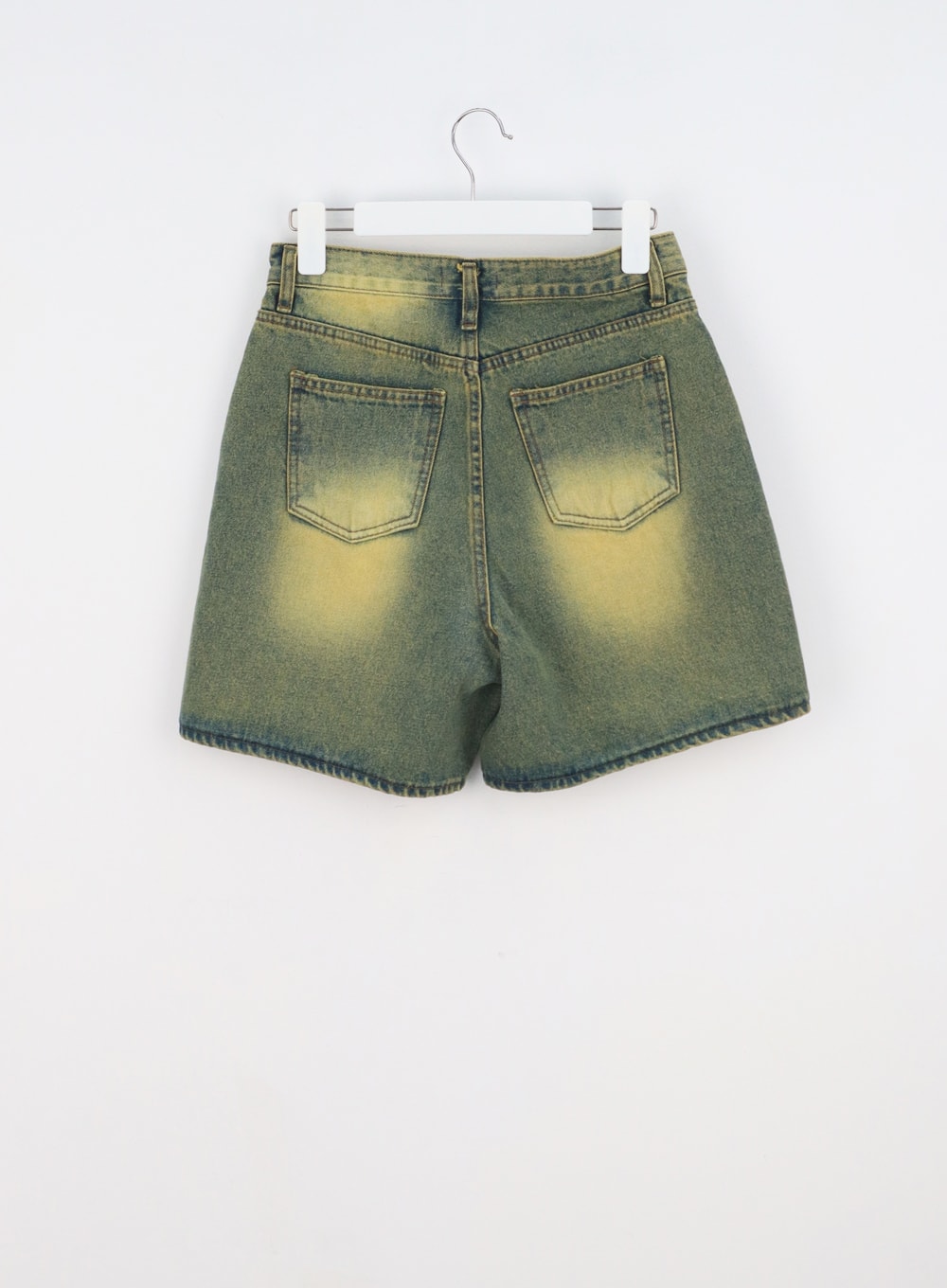 Yellow Wash Denim Shorts CA328