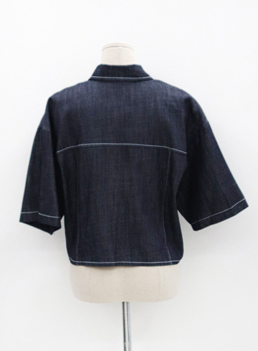 Stitch Denim Set-Up Blouse with Pocket OG23