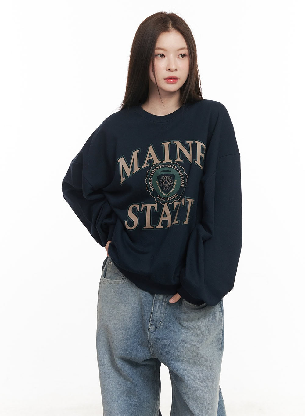 Maine Graphic Oversized Sweatshirt CM511