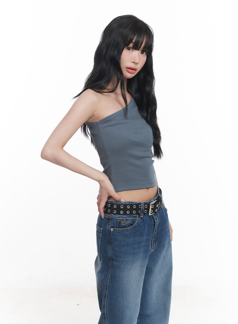 Essential One-Shoulder Crop Top CY527
