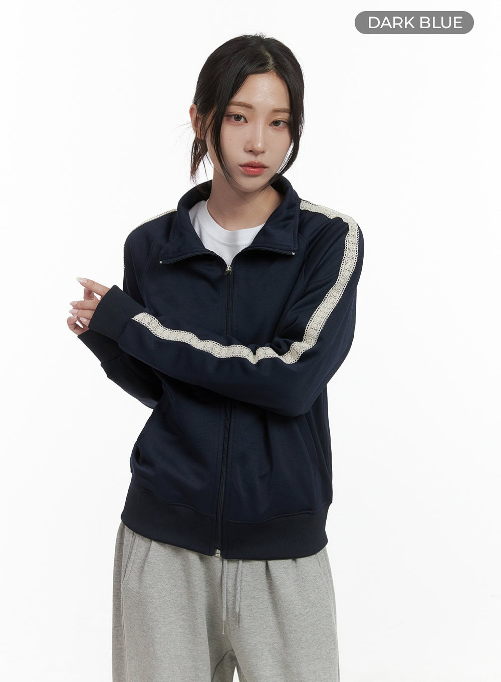 Chic Zip-Front Polyester Spandex Jacket CO402