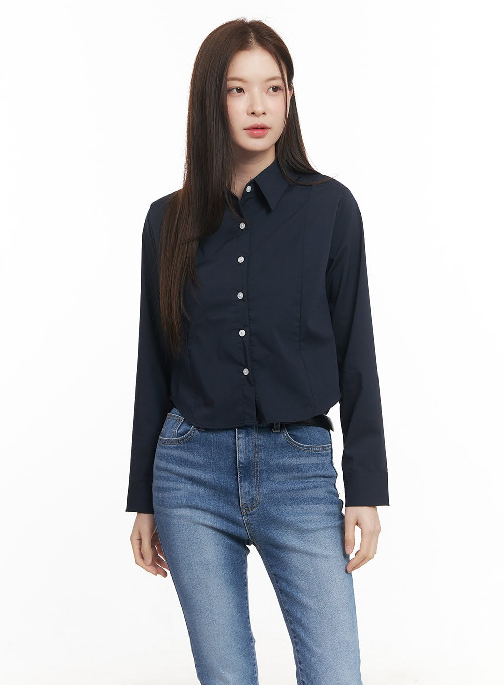 Essential Collared Crop Shirt CM511
