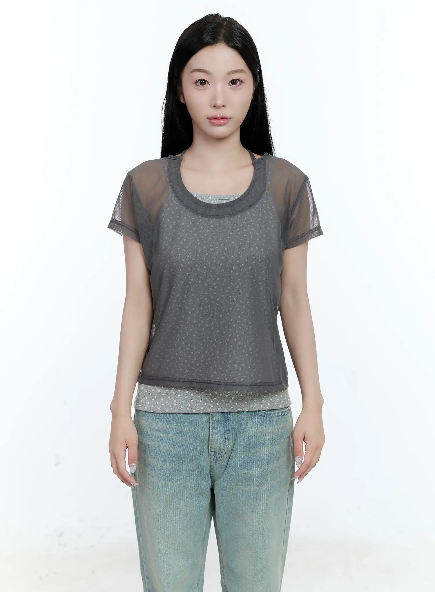 Sheer Tie-Strap Tee CG501