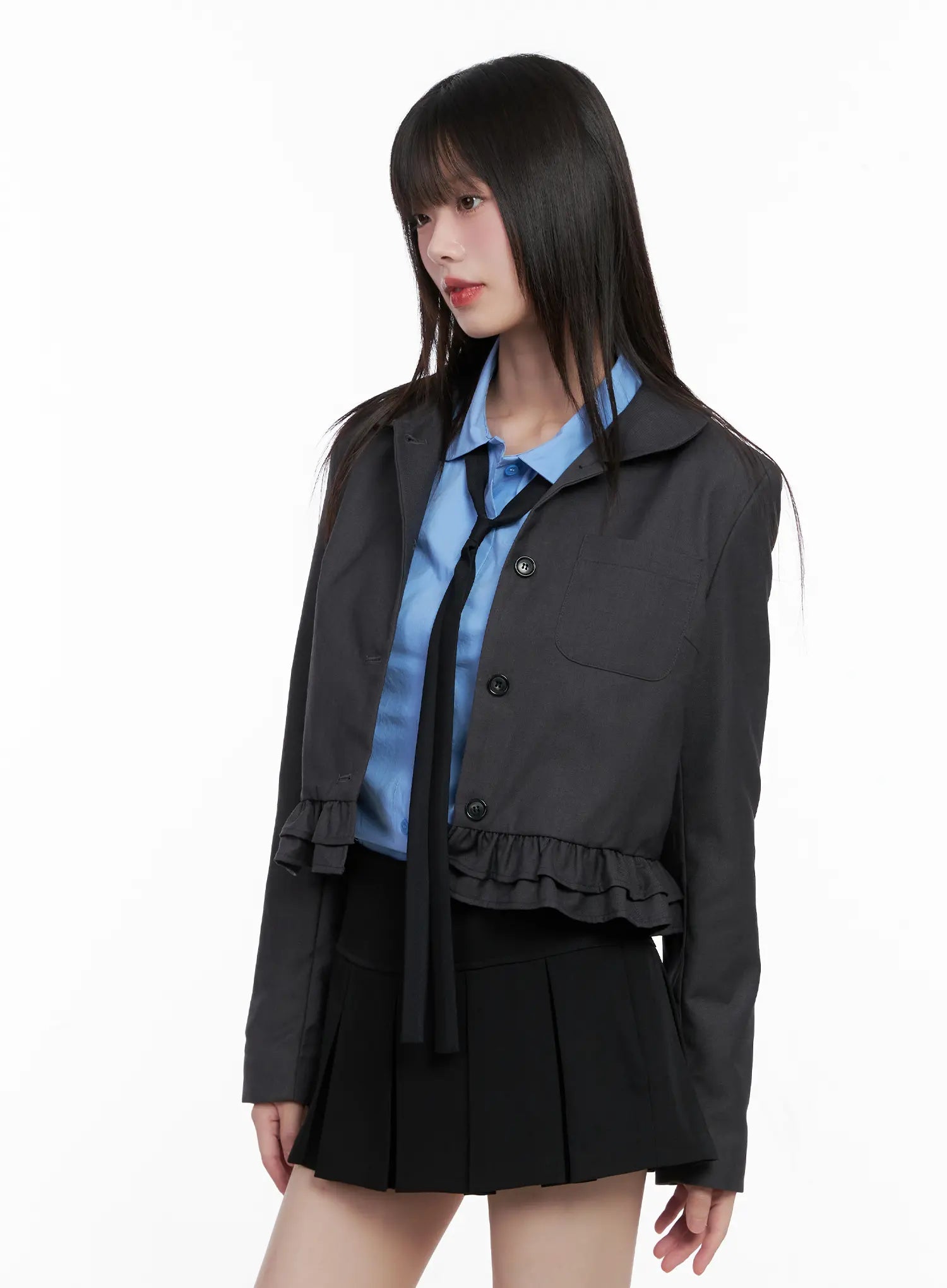 Frilly Cropped Blazer CG518