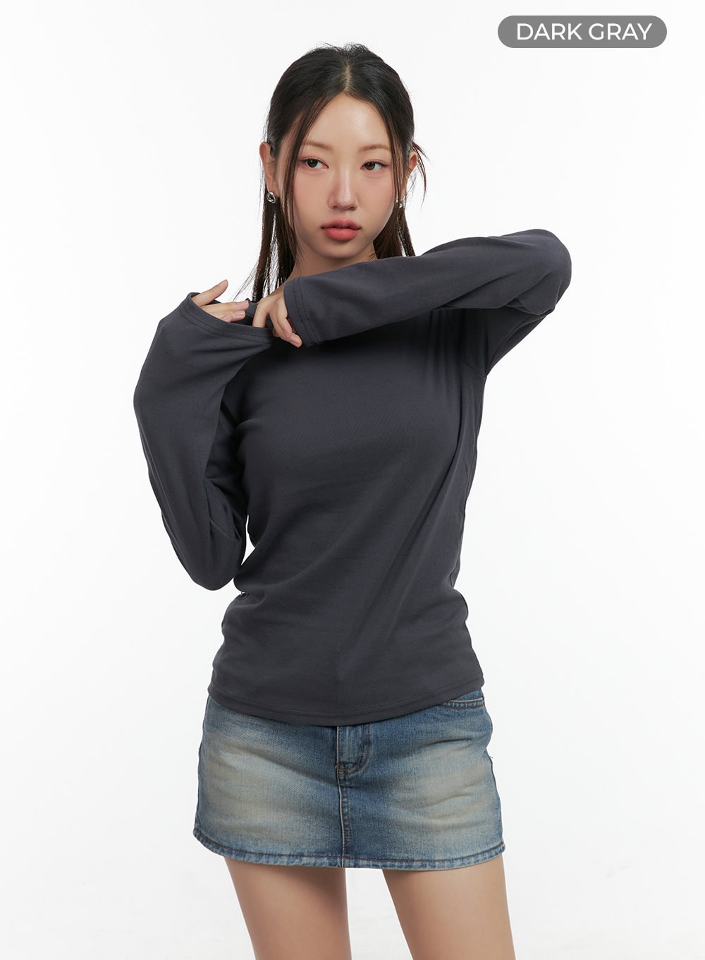 Soft Round Neck Long Sleeve Tee CO417