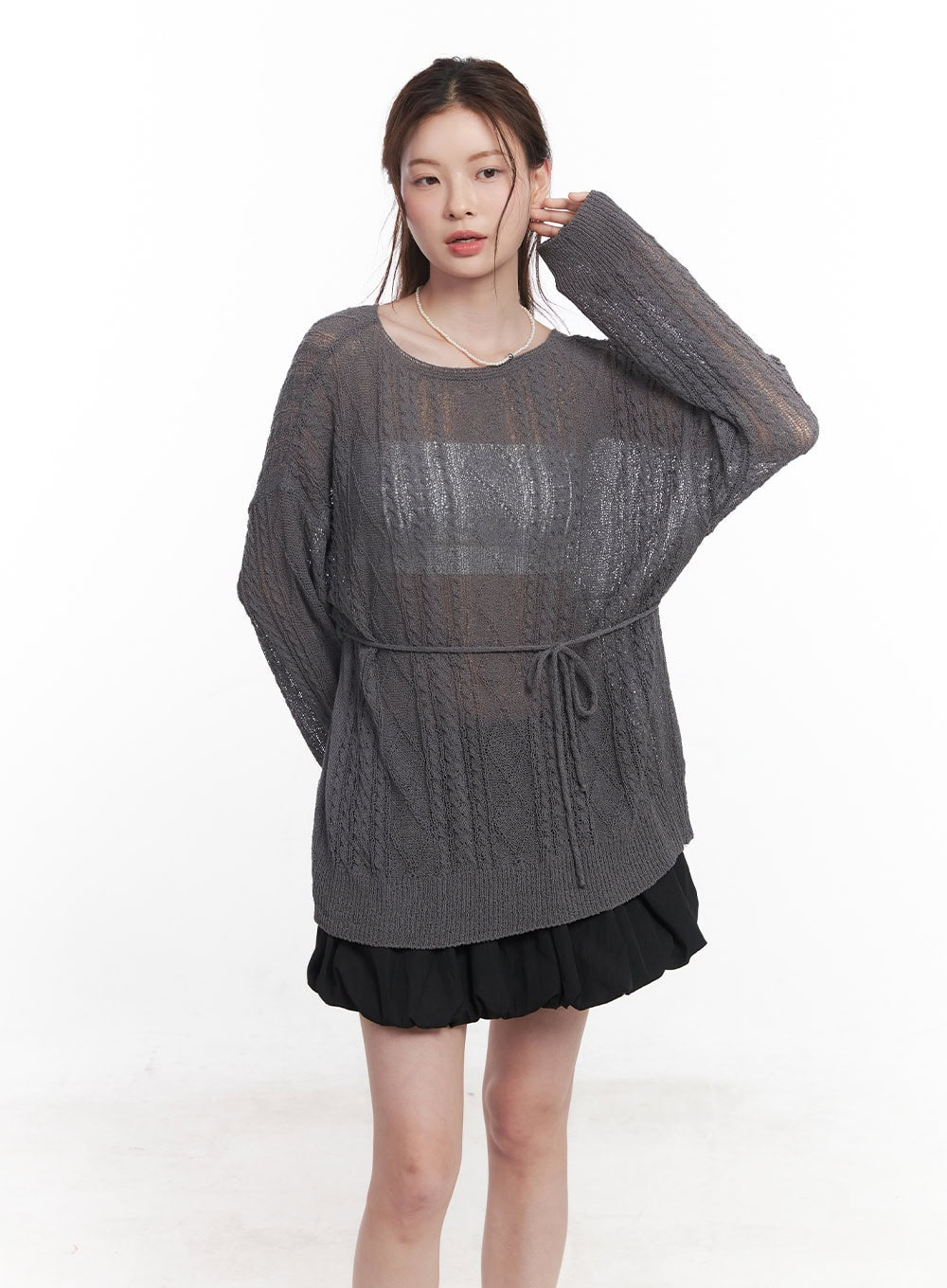 Sheer Oversized Sweater CY519