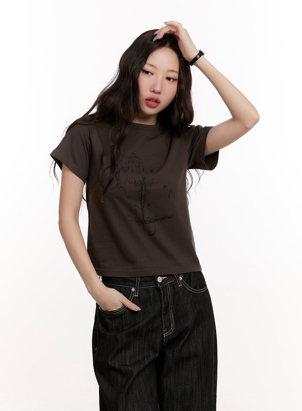 Casual Graphic Crop Tee CM510