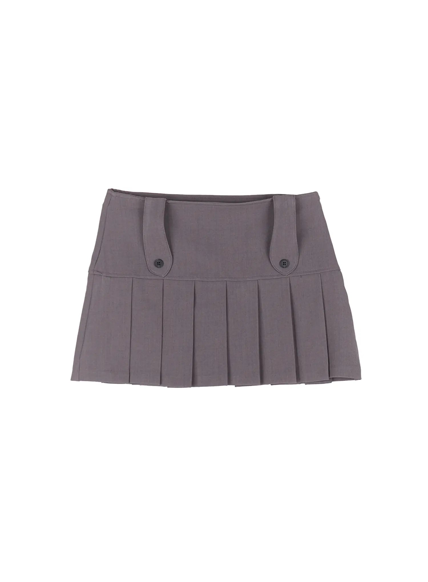 Solid Pleated Mini Skirt CU511