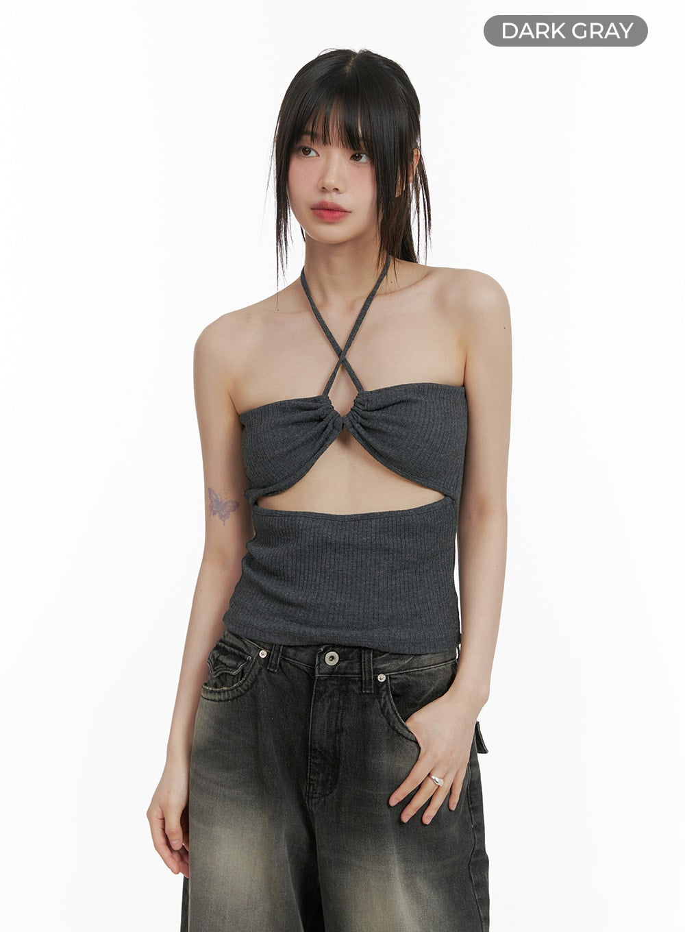 Cut Out Halter Top CA418