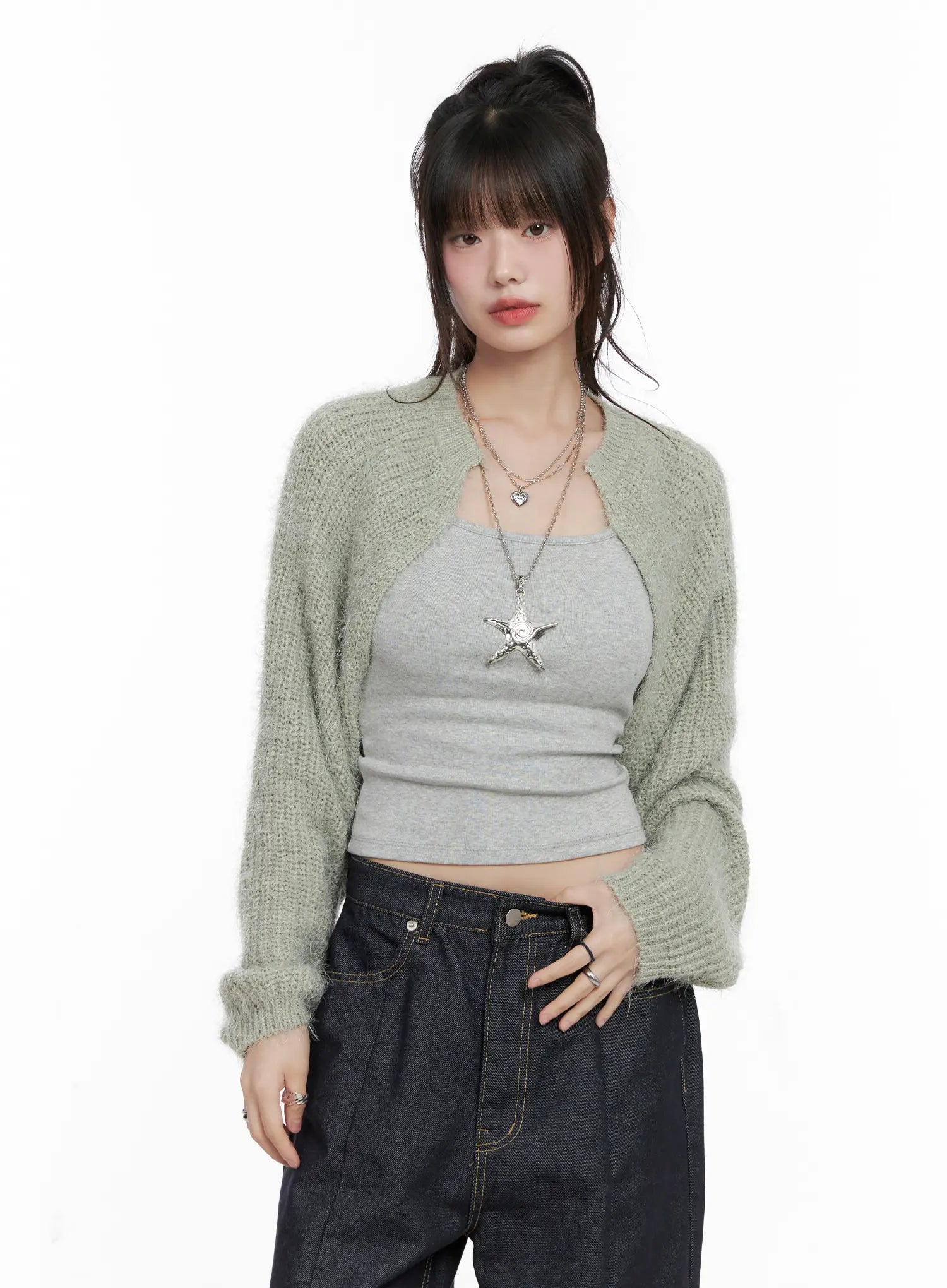 Fluffy Bolero Knit Cardigan CG518