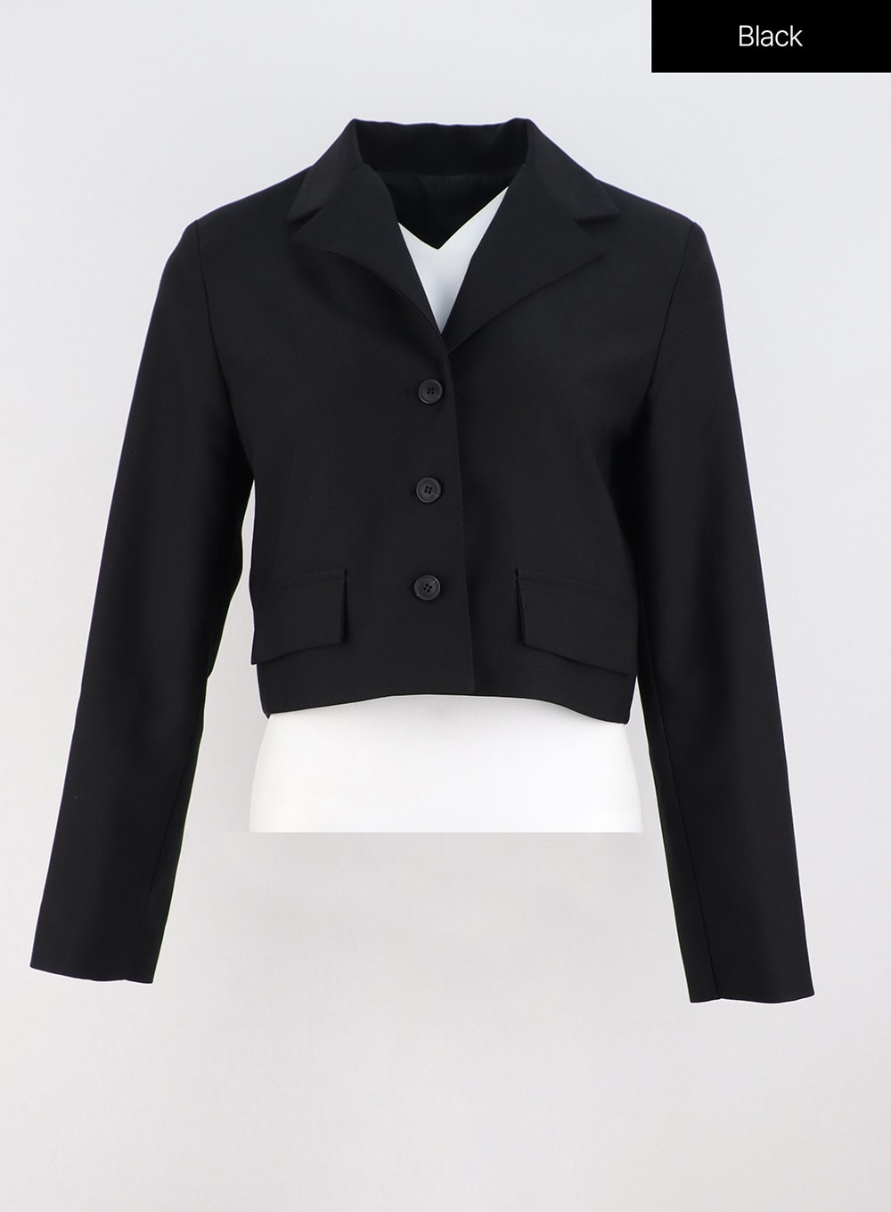 Collarless Crop Blazer OS319