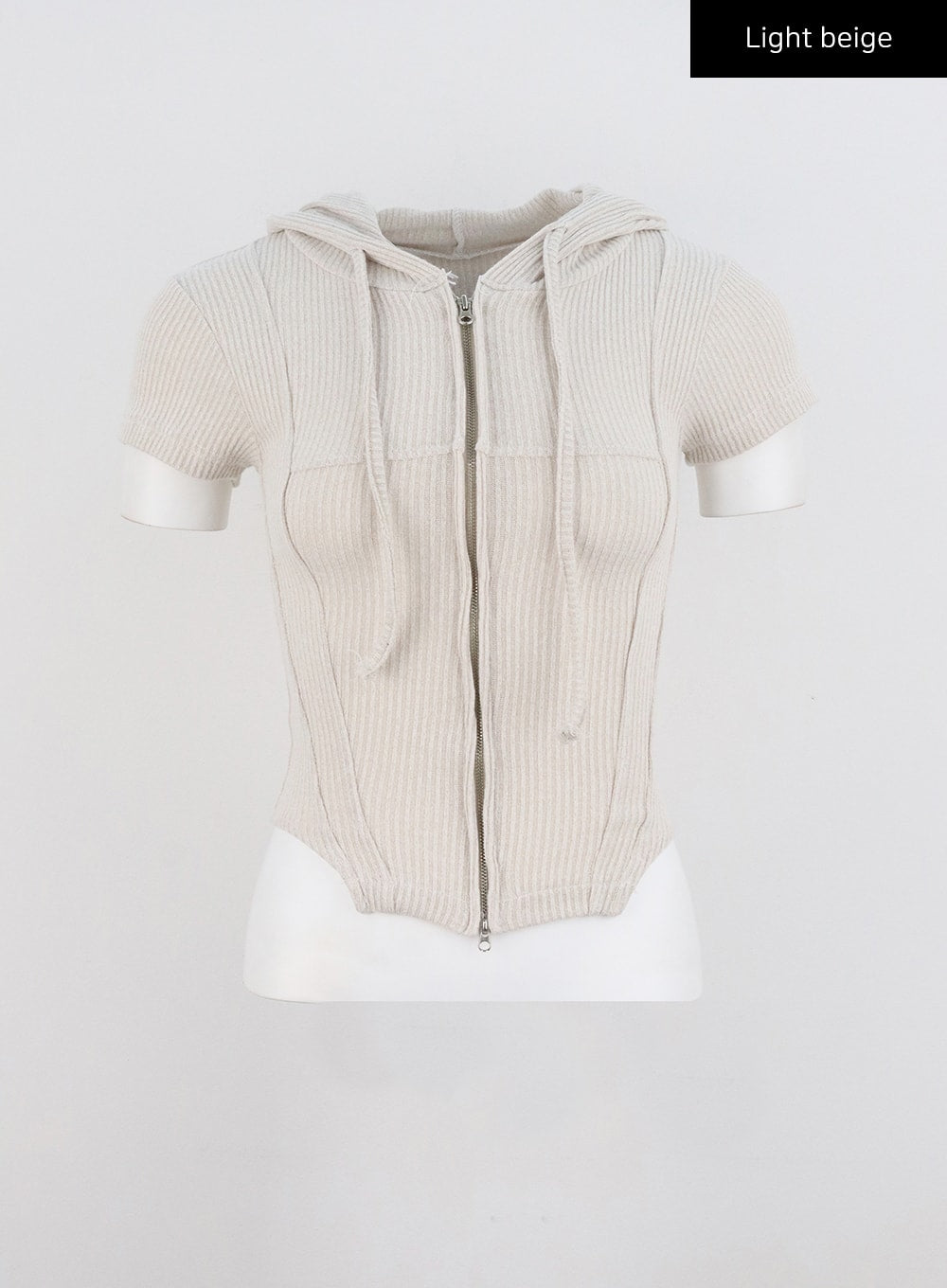 Ribbed Zip-Up Hoodie CL318