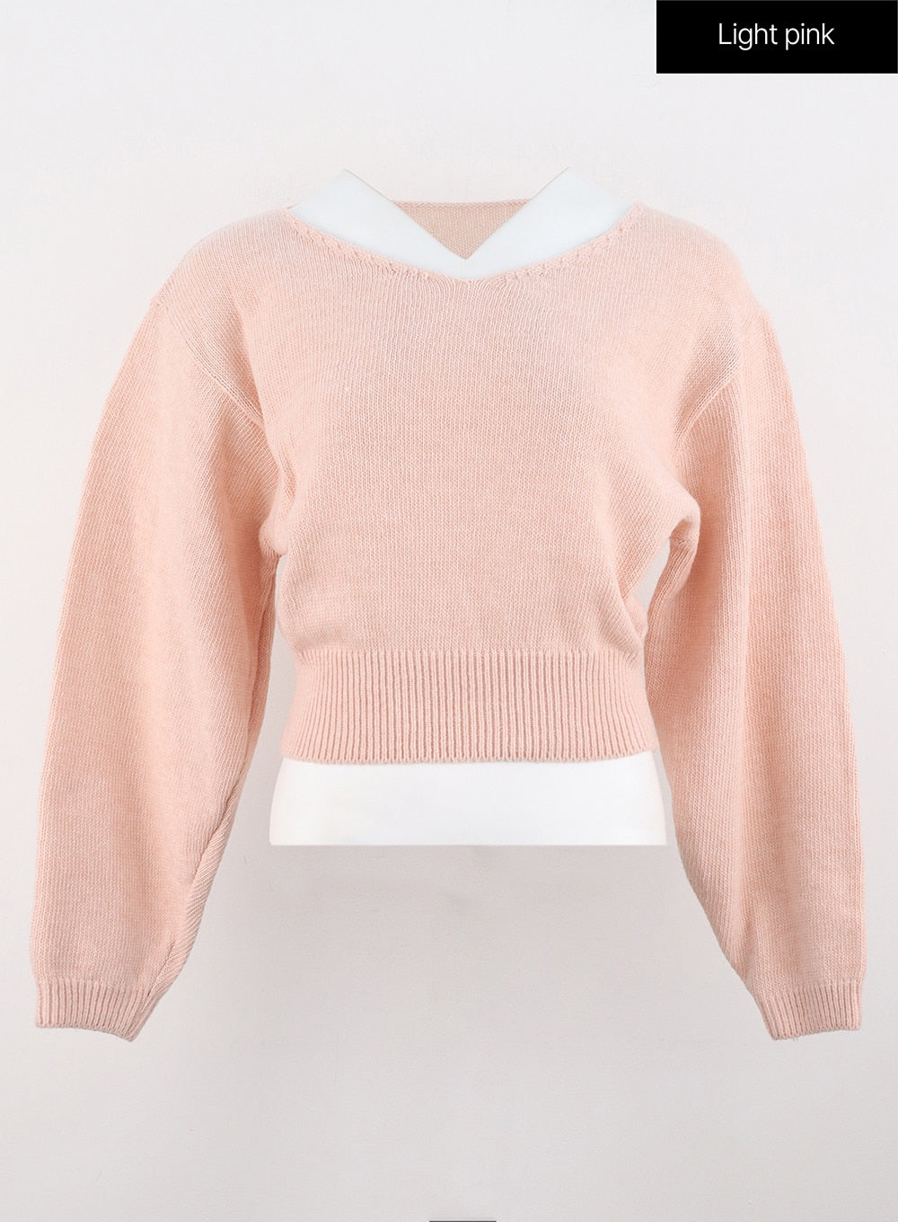 V-Neck Puff Sleeve Sweater OS302