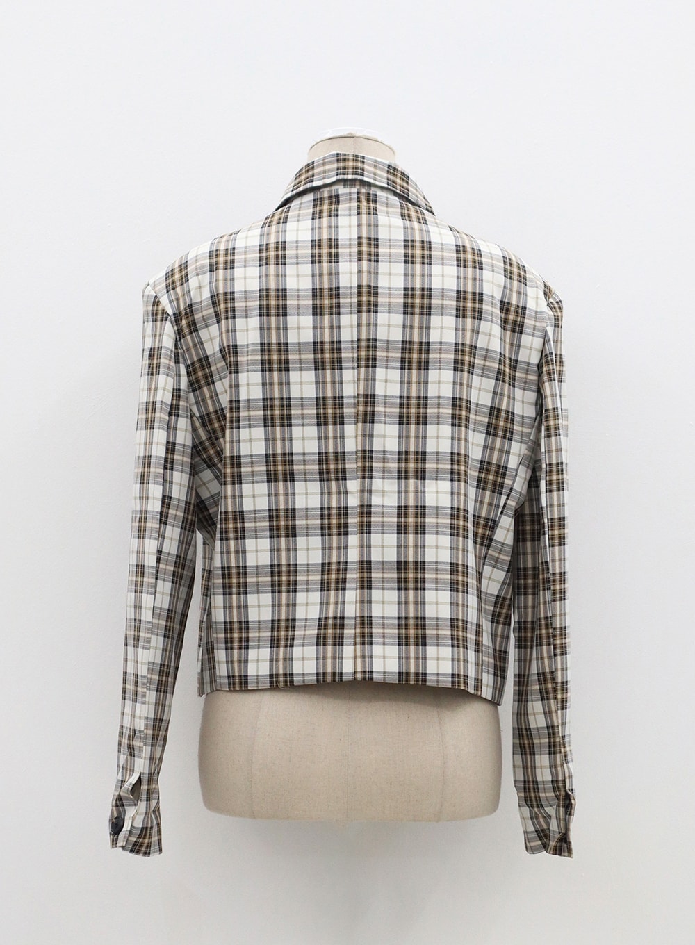 Check Pattern Crop Blazer OF310