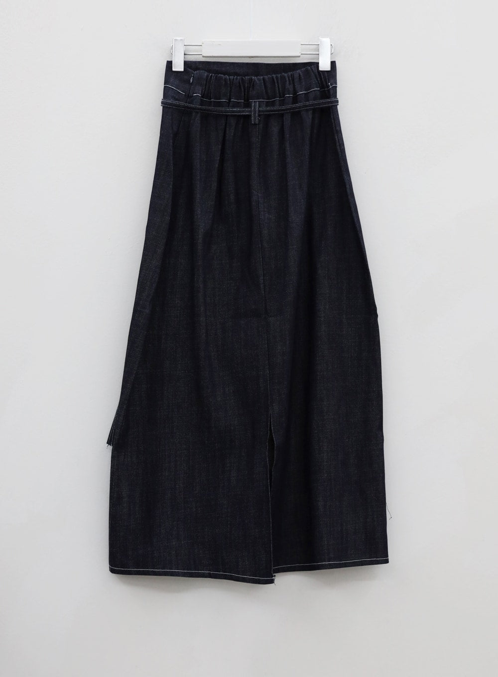 Stich Denim Long Skirt With Belt Set CG01