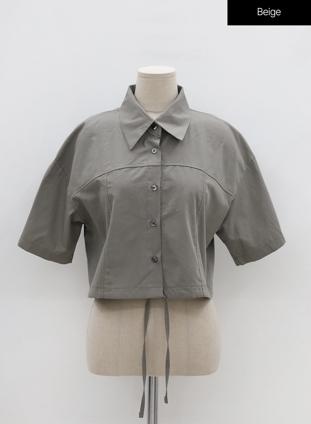 Drawstring Cropped Shirt UU1407