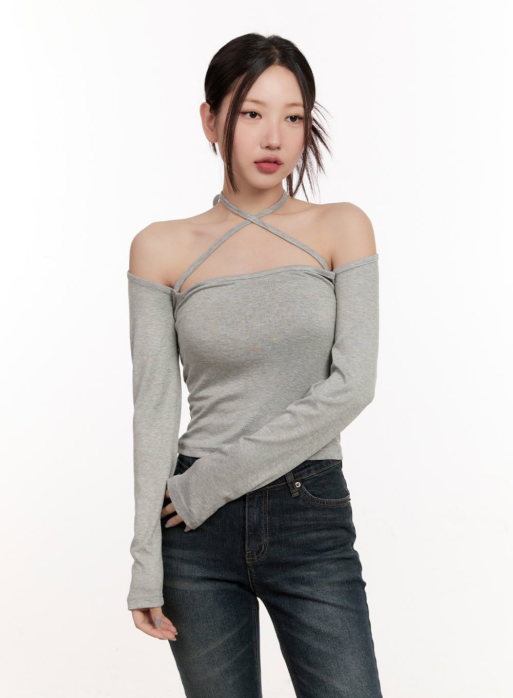 Cross-Strap Off-Shoulder Top CM507