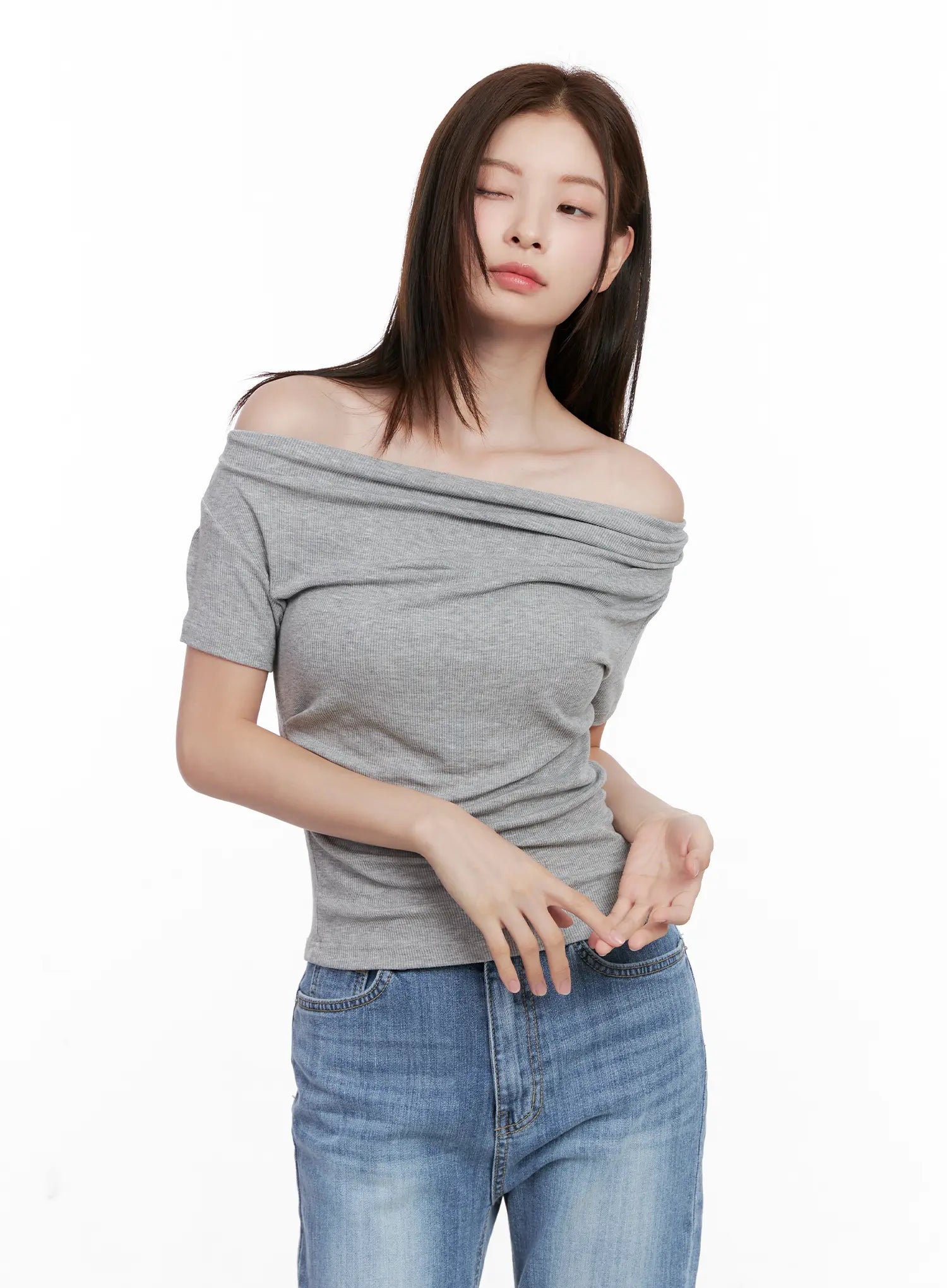 Chic Off-Shoulder Short-Sleeve Top CL524