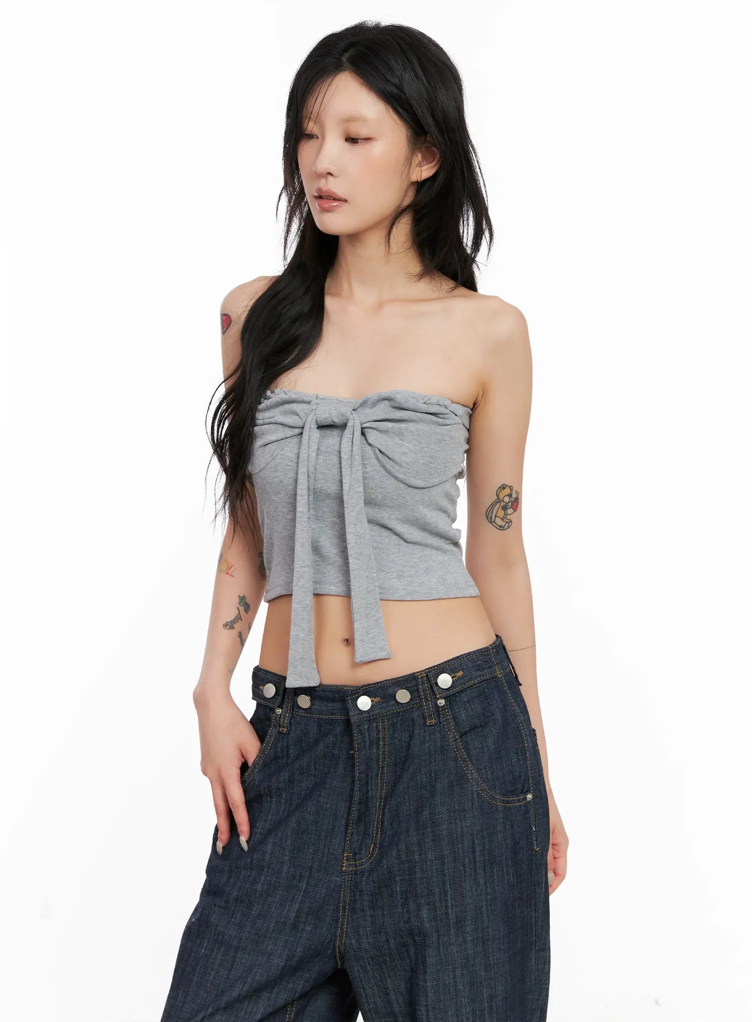 Ribbon-Tie Tube Top CL528