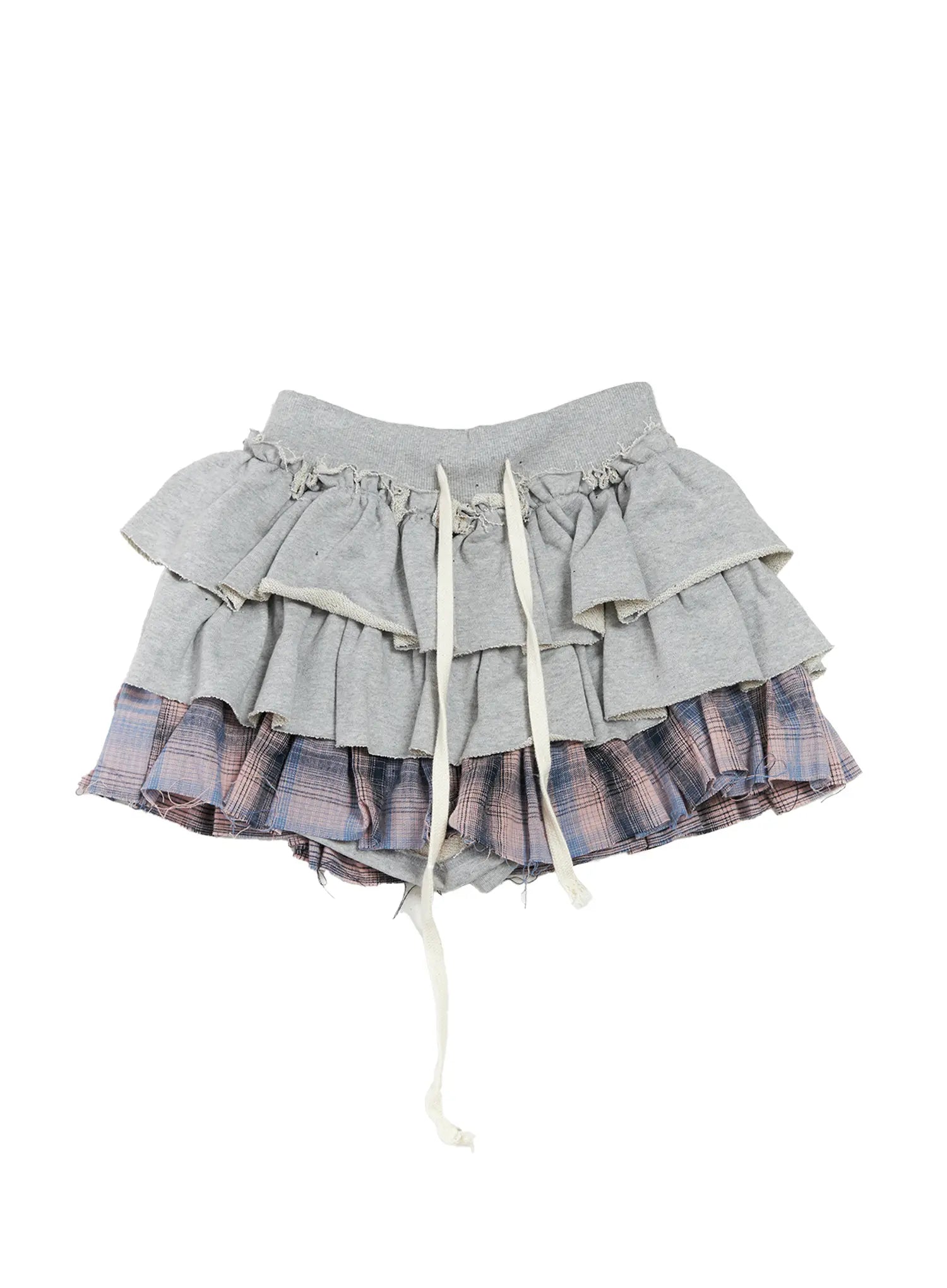 Checkered Ruffle Mini Skirt CS524