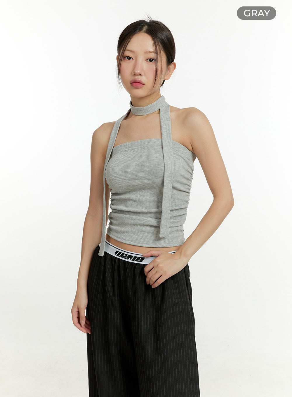 Shirred Tube Top with Thin Scarf Set CU426