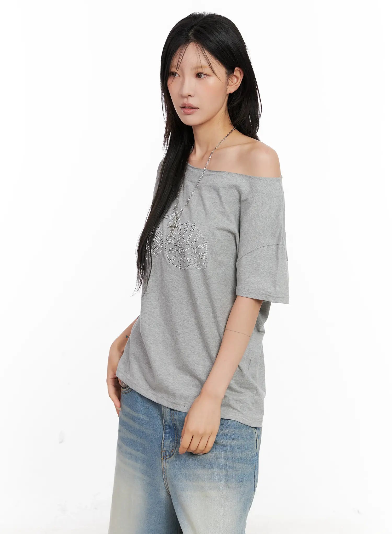 Off-Shoulder Seashell Tee CL525
