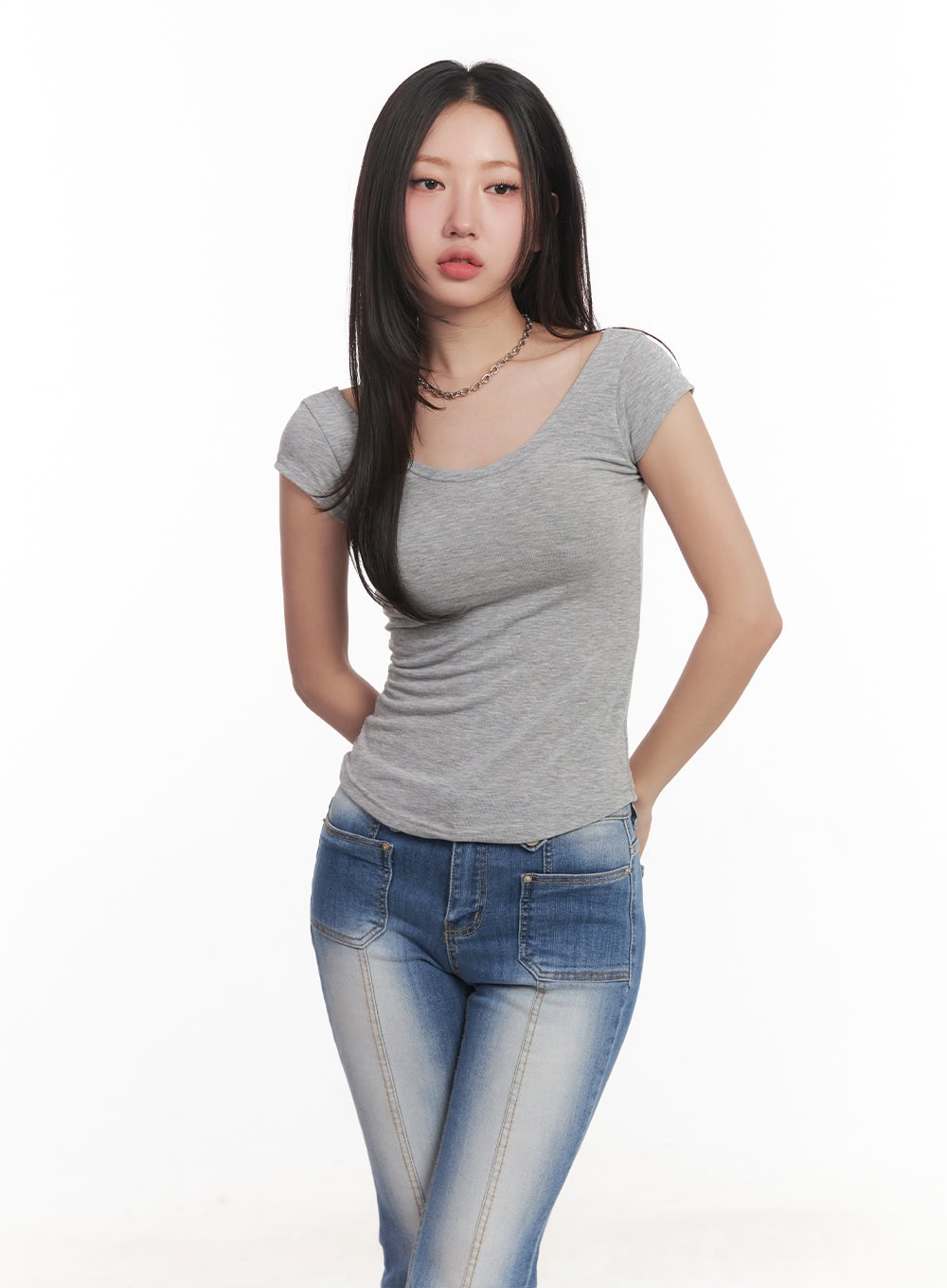 Essential Slim U-Neck Crop Top CA530