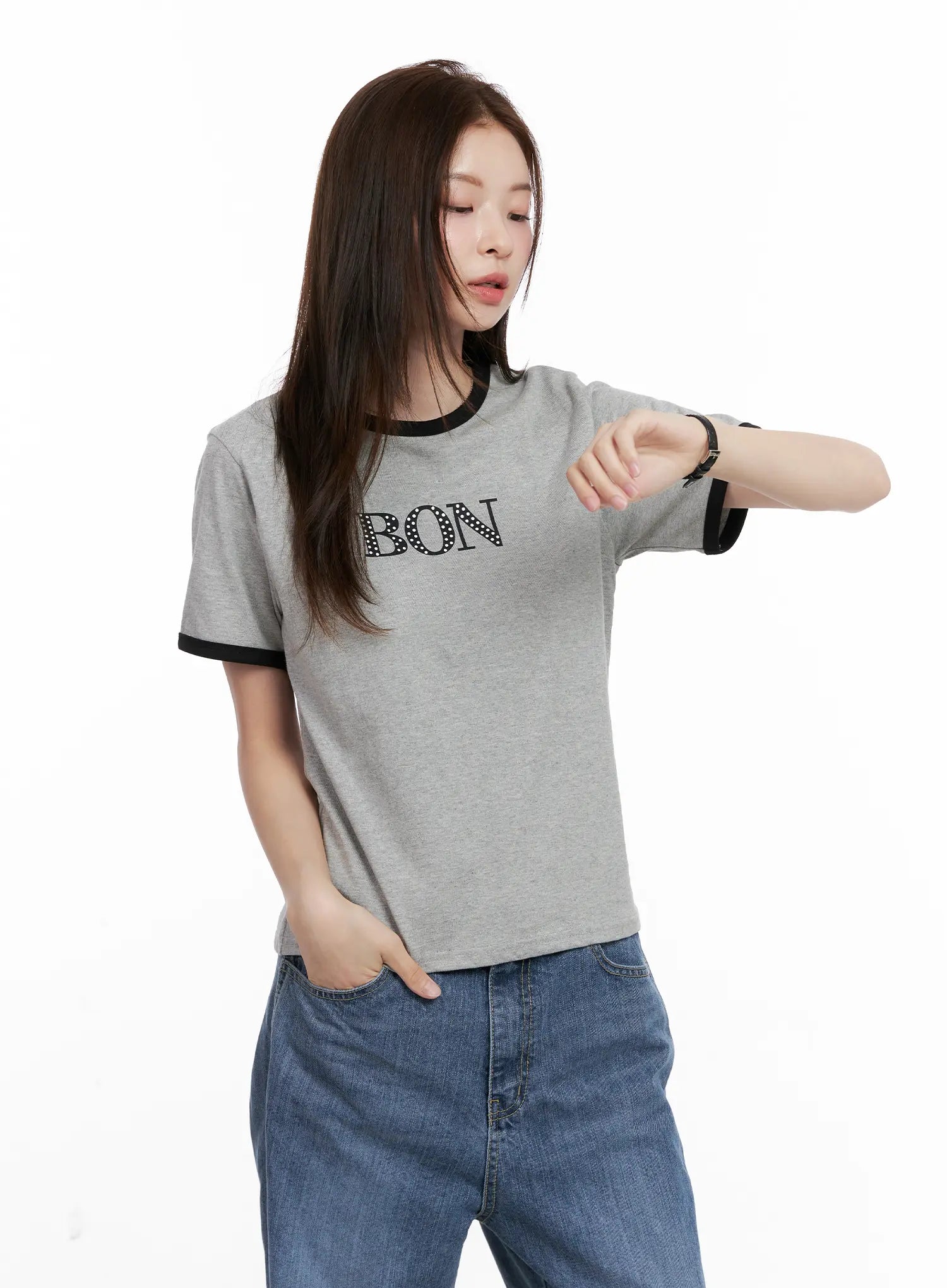 Casual Contrast Graphic Tee CL524