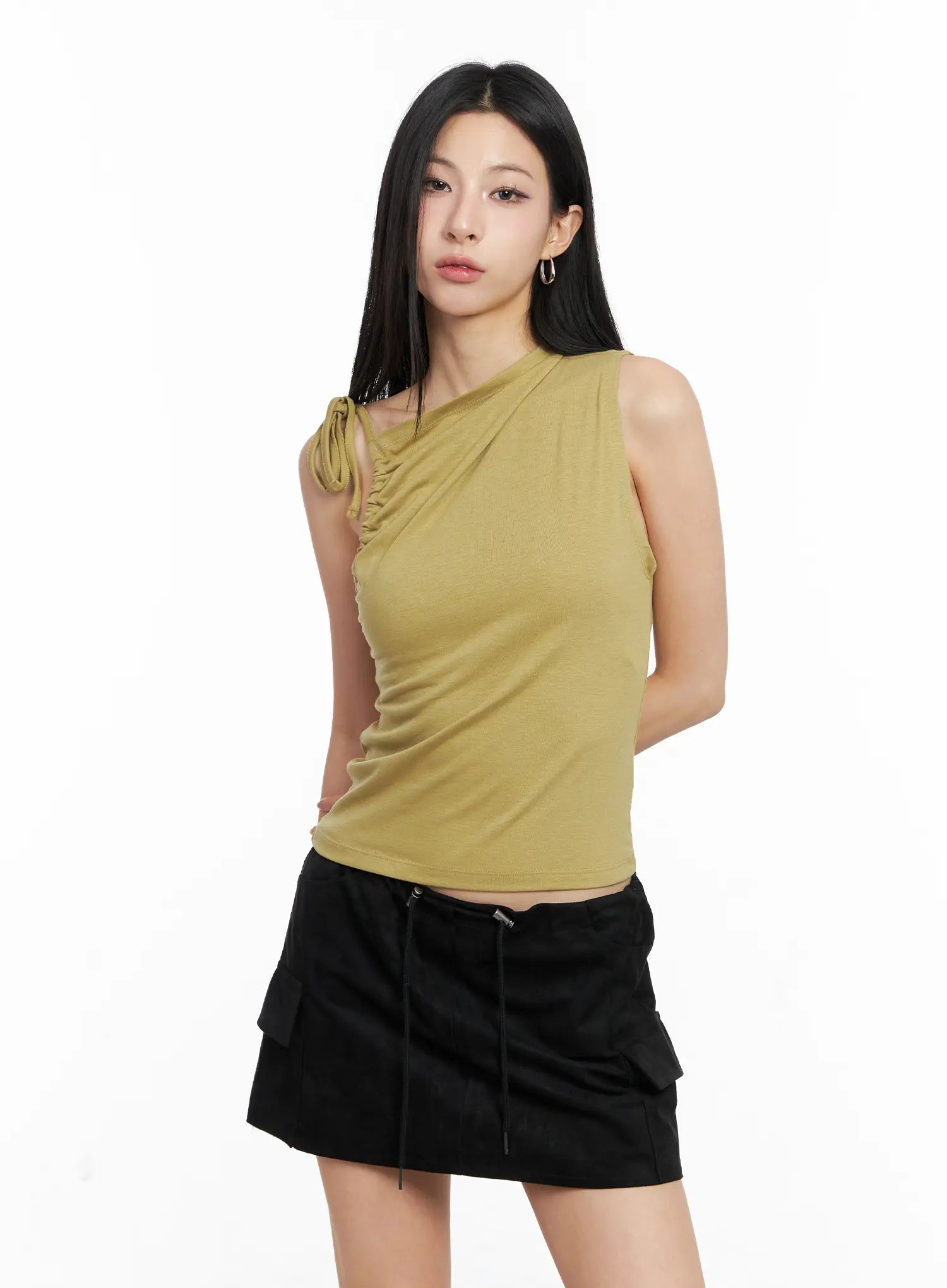 Ruched String Crop Top CC1109