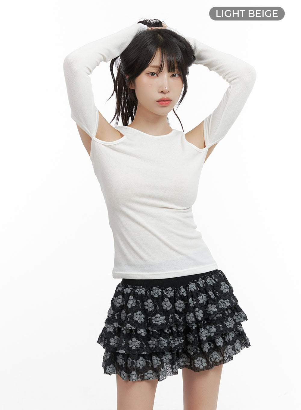 Back Cut-Out Open Shoulder Long Sleeve CG420