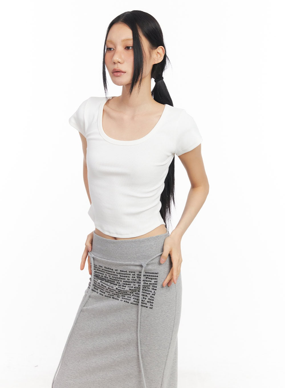 Essential U-Neck Crop Tee CY528