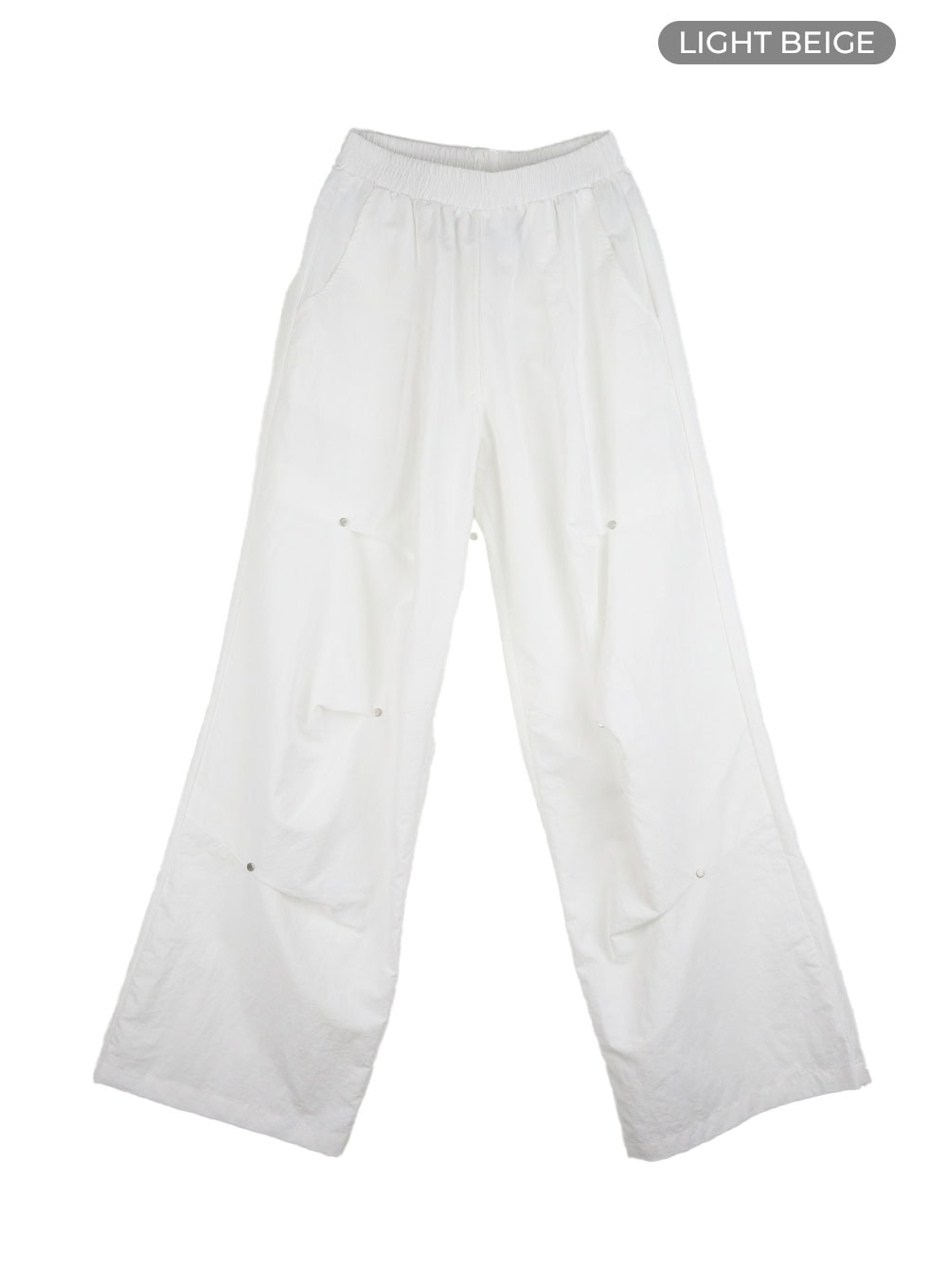 Stud Banded Nylon Wide Leg Pants CG409