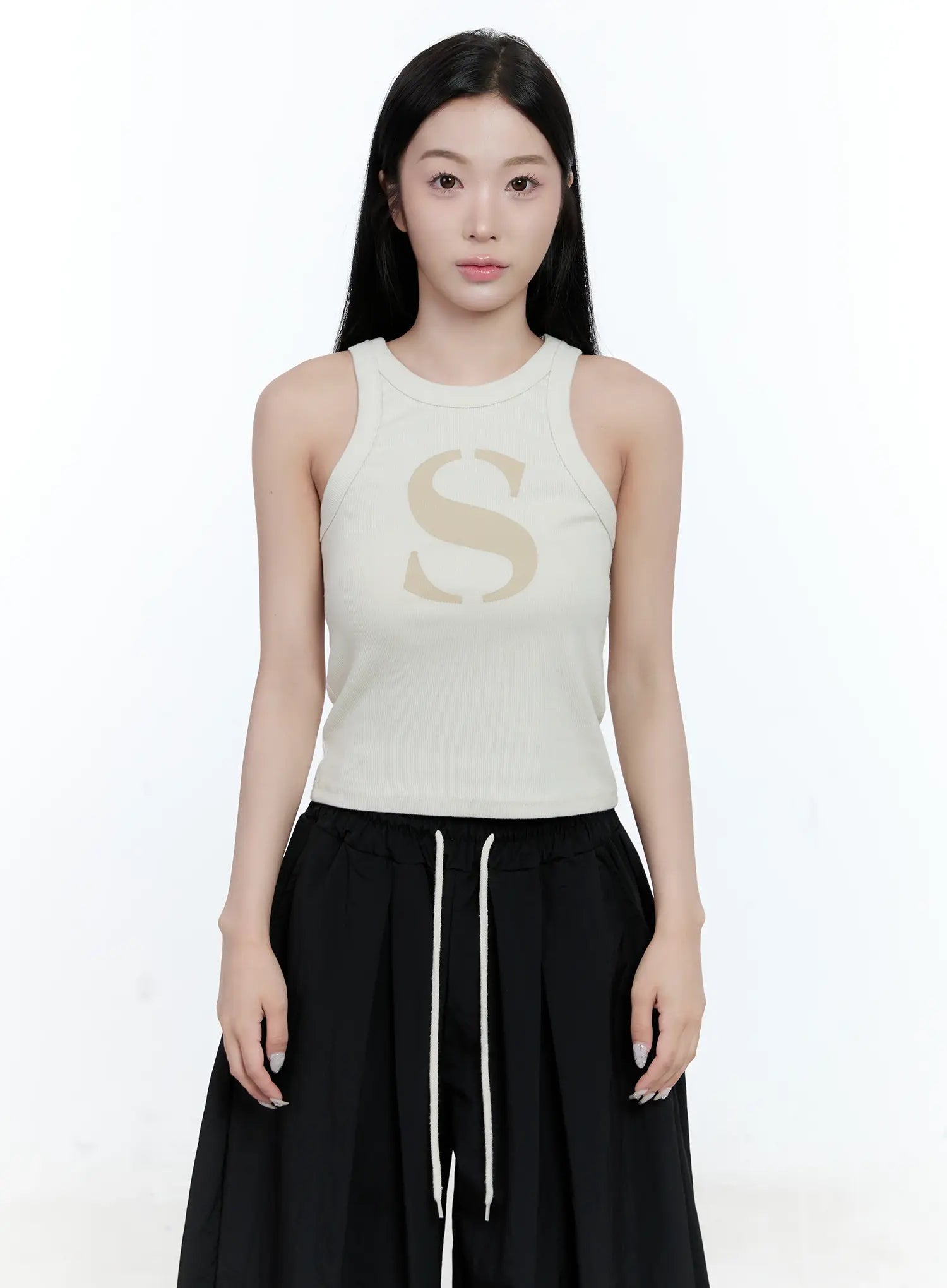 Ribbed Graphic Tank Top CG501
