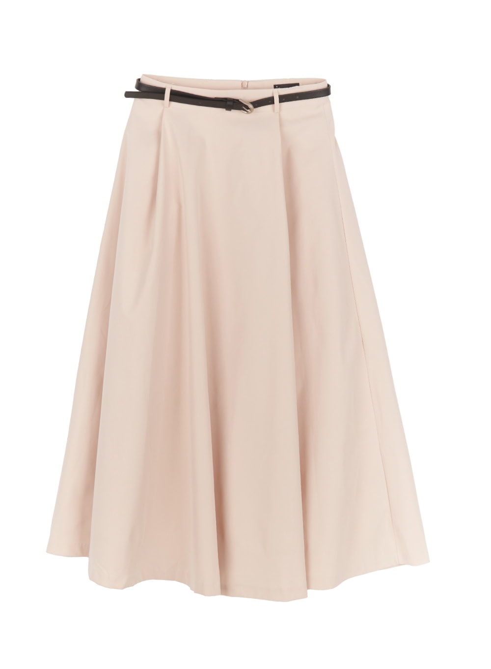 Flowy Pintuck Flare Maxi Skirt with Belt CA501