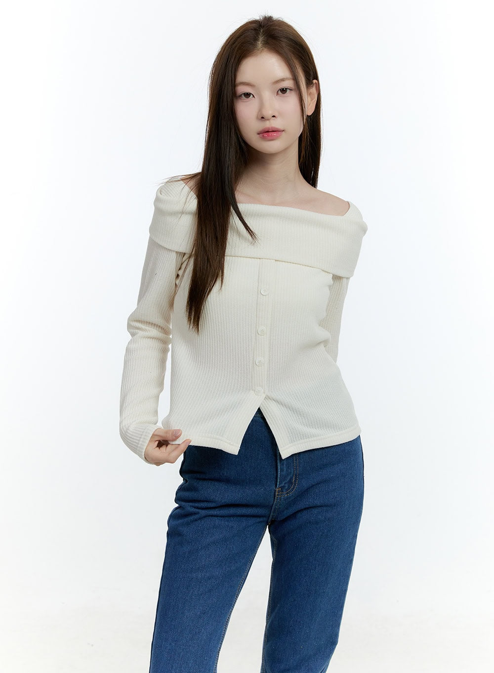 Cozy Buttoned Ribbed Sweater CF504