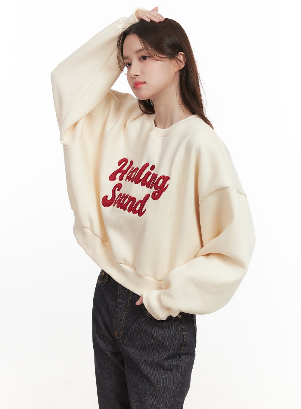 Embroidered Patch Detail Crew Neck CJ515
