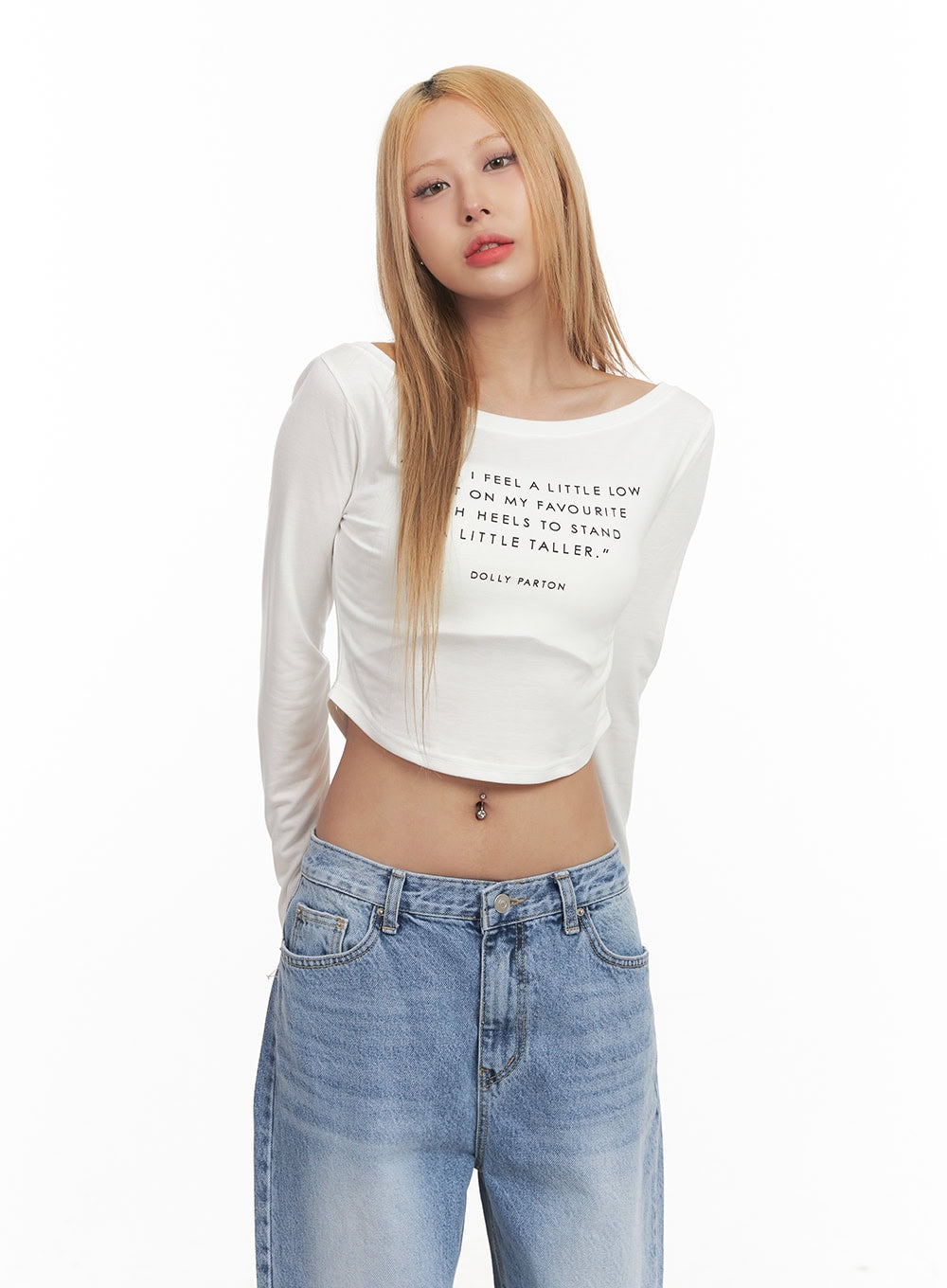Casual Long-Sleeve Crop Top CM506