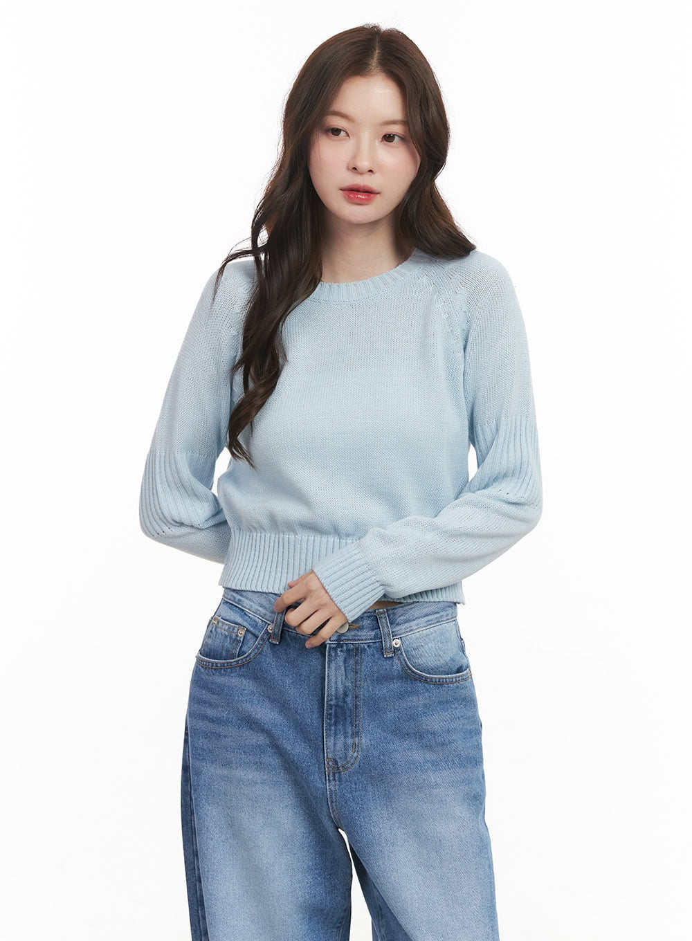 Buttoned Crop Sweater CM512