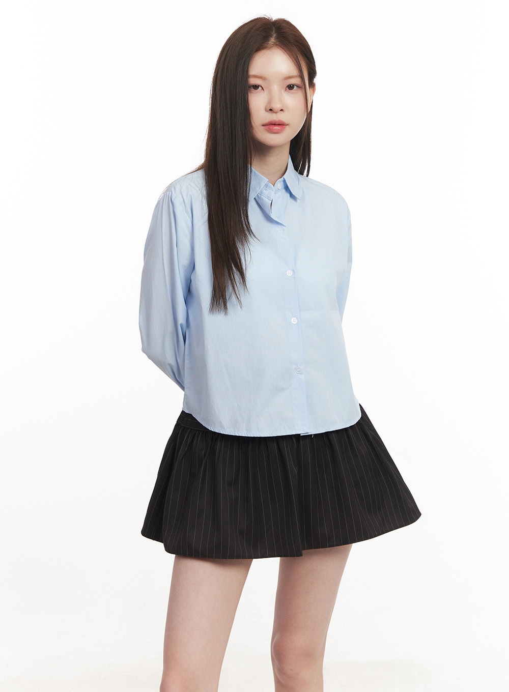 Essential Crop Collared Shirt CA501