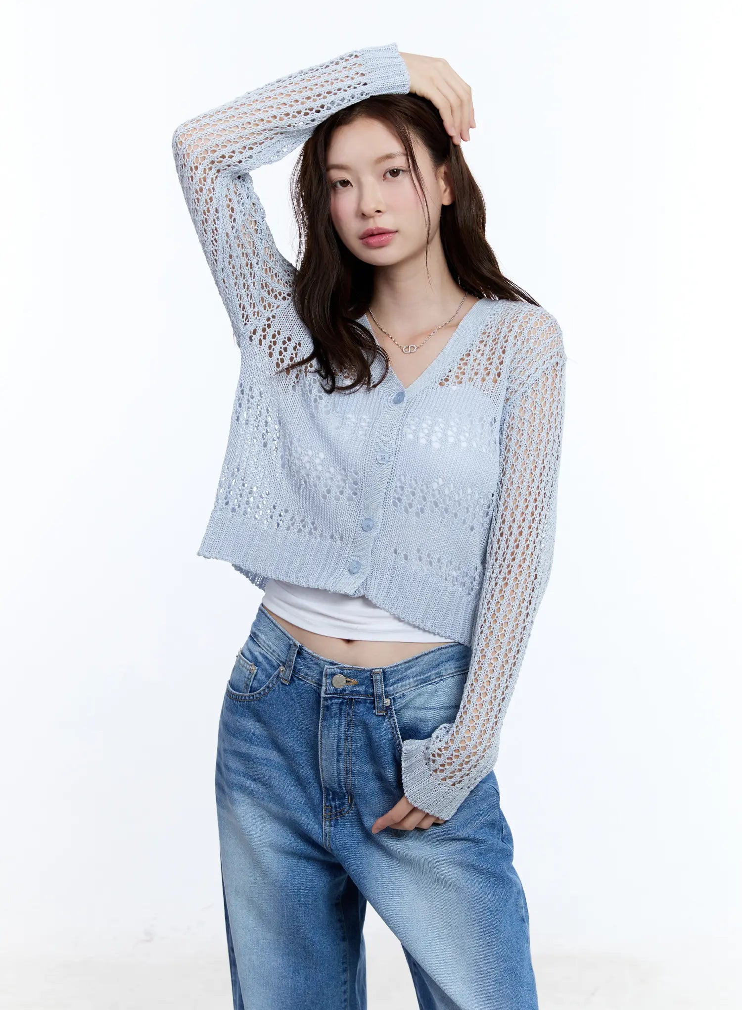 V-Neck Buttoned Sweater Cardigan CU513