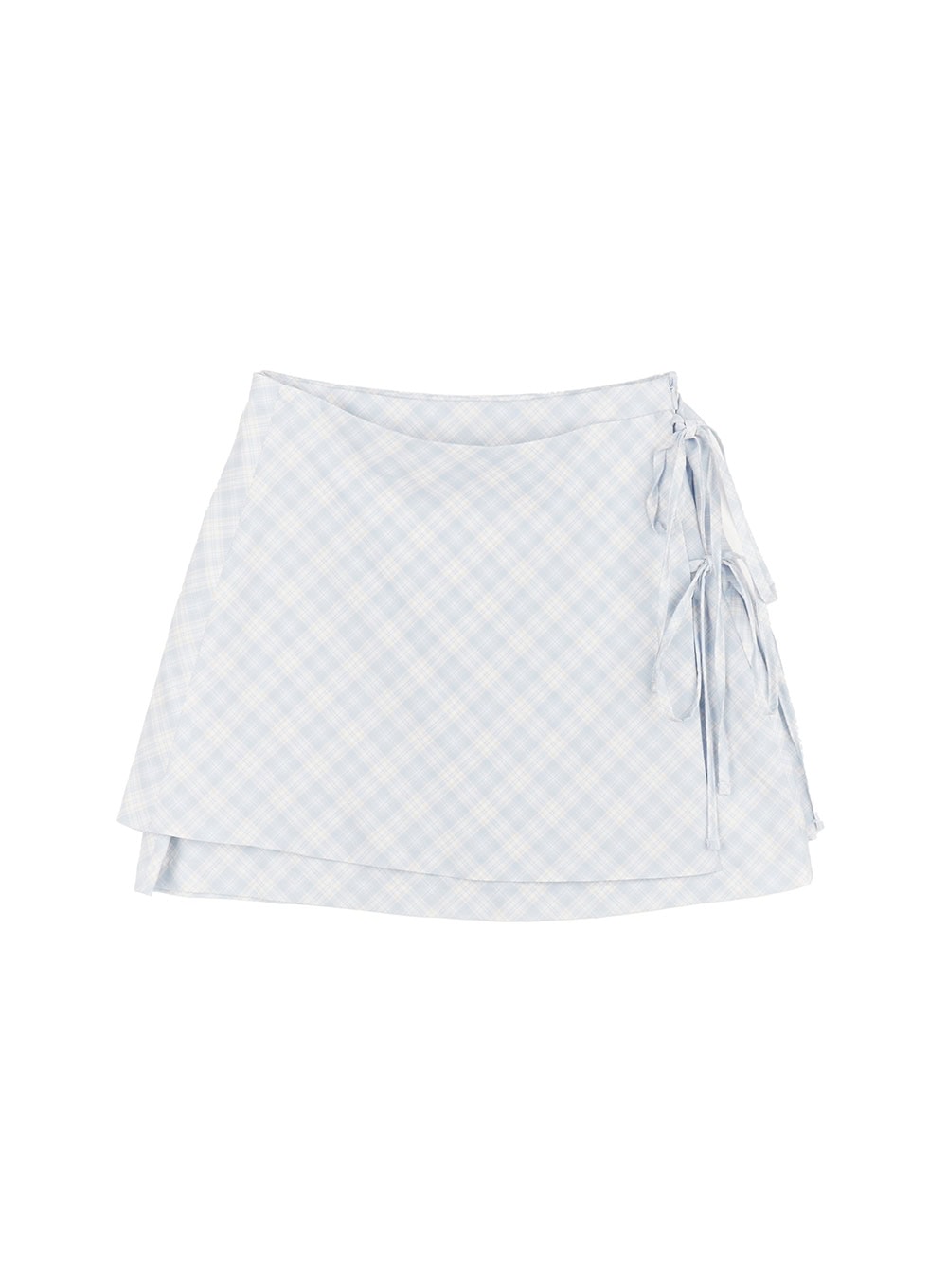 Plaid Mini Skirt with Ribbon Straps CM526