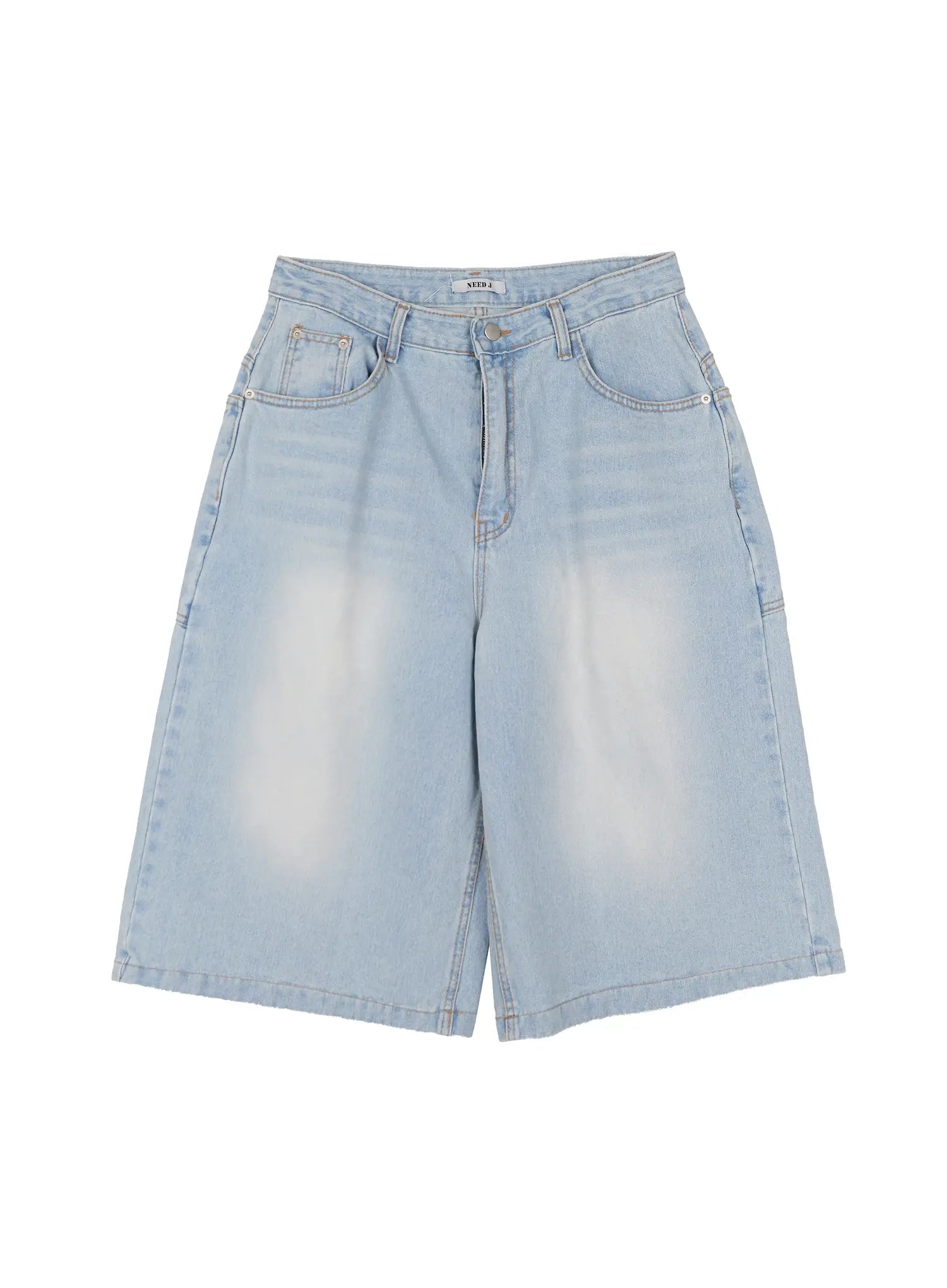 Washed Big-Pocket Denim Jorts CL525