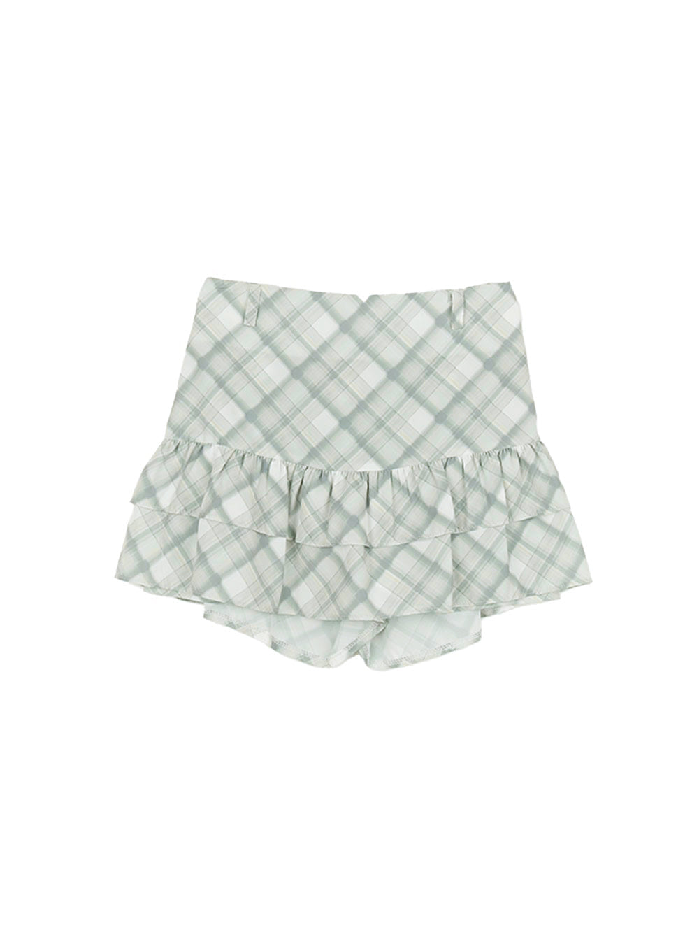 Frill Plaid Print Mini Skirt CY521