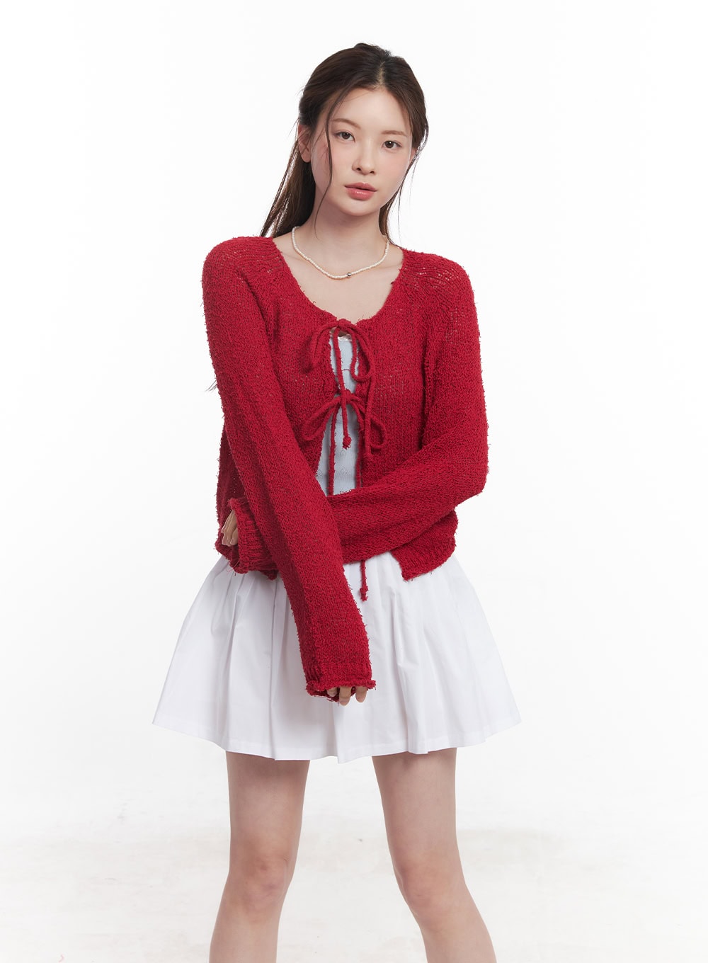 Ribbon-Tie Loose-Fit Cardigan CY519