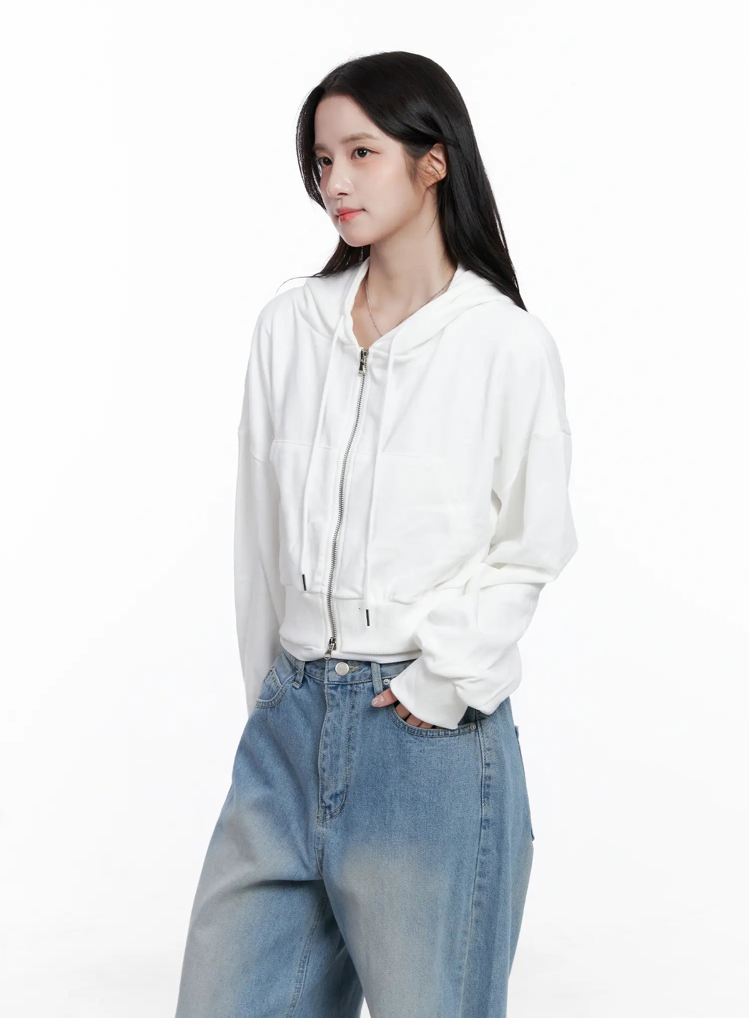 Cropped Zip-Up Hoodie CS519