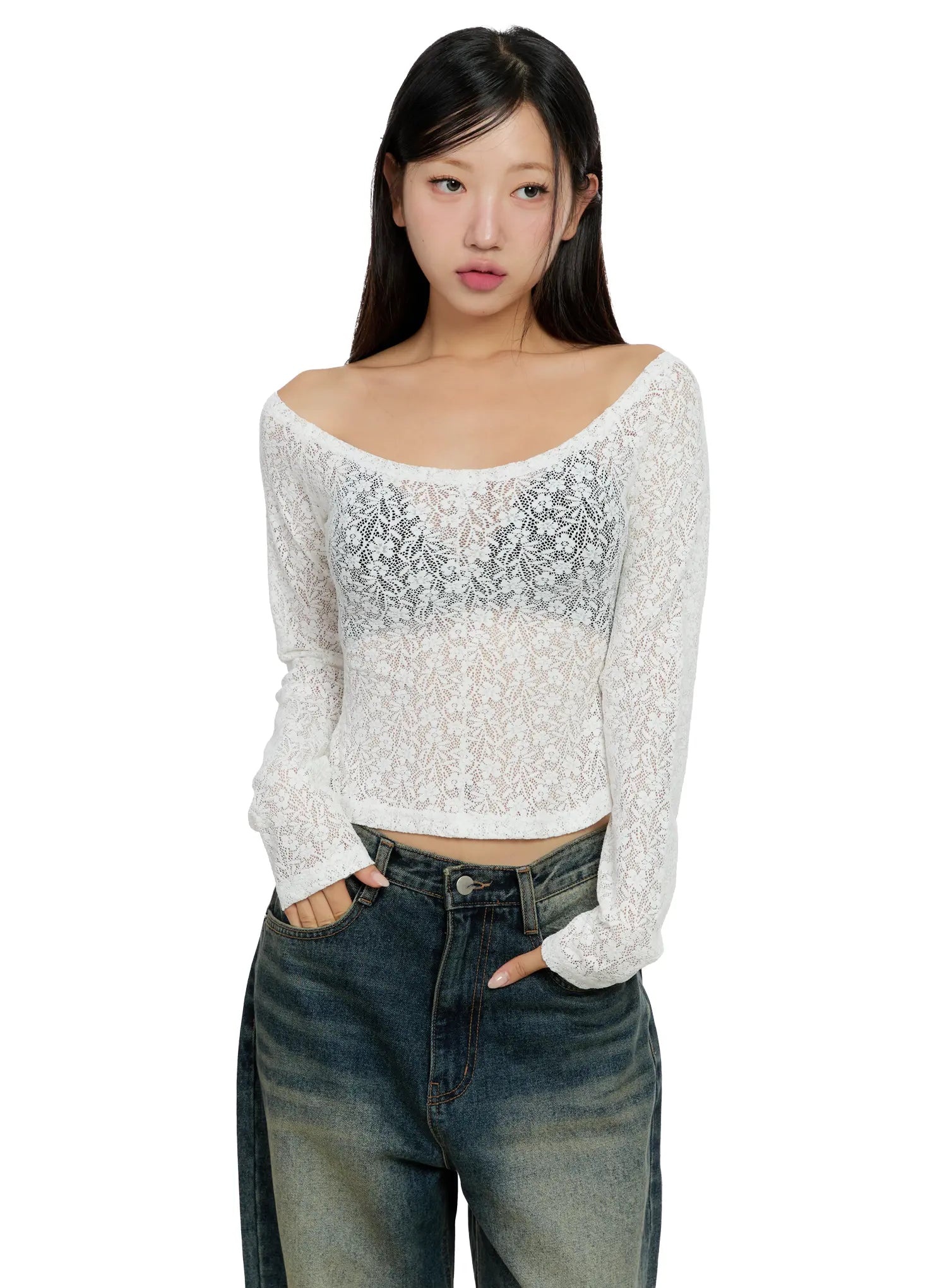 Lace Off Shoulder Top CS512